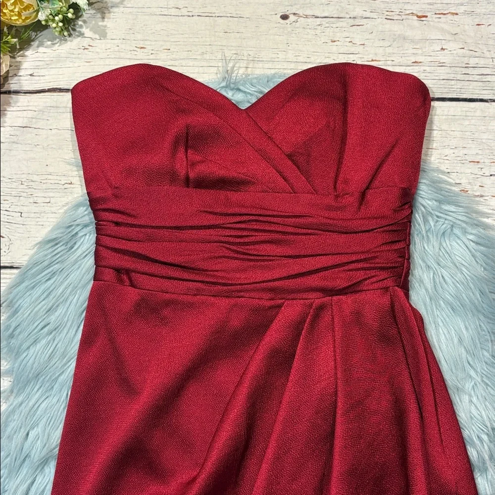 NWT Lelarose Bridesmaid Candy Apple 168 Tulip Red Sweetheart Mini Dress